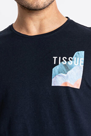 Adam Boxes O-Yaka Baskılı T-shirt Tissue - Lacivert