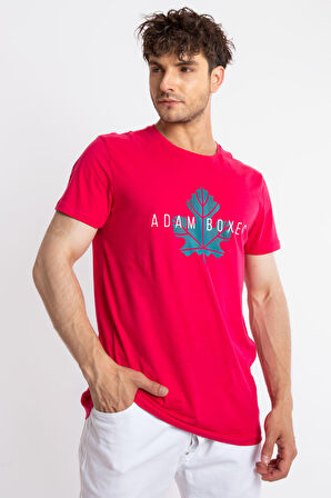 Adam Boxes O-Yaka Baskılı T-shirt Anillo - Macenta