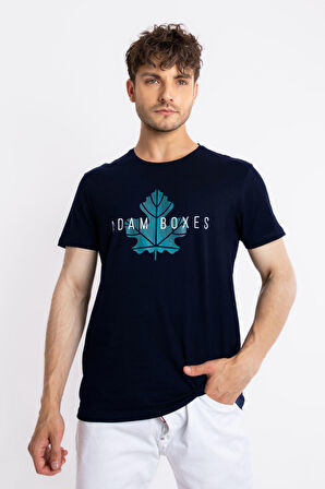 Adam Boxes O-Yaka Baskılı T-shirt Anillo - Lacivert