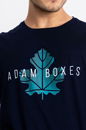 Adam Boxes O-Yaka Baskılı T-shirt Anillo - Lacivert