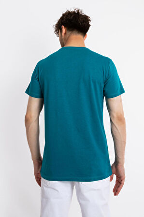 Adam Boxes O-Yaka Baskılı T-shirt Anillo - Göl Yeşili