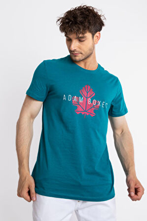 Adam Boxes O-Yaka Baskılı T-shirt Anillo - Göl Yeşili