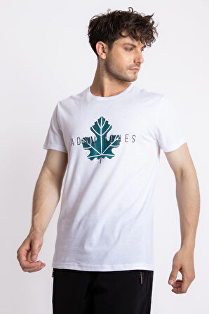 Adam Boxes O-Yaka Baskılı T-shirt Anillo - Beyaz