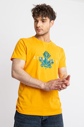 Adam Boxes O-Yaka Baskılı T-shirt Anillo - Koyu Sarı