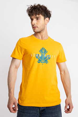 Adam Boxes O-Yaka Baskılı T-shirt Anillo - Koyu Sarı