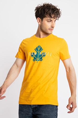 Adam Boxes O-Yaka Baskılı T-shirt Anillo - Koyu Sarı