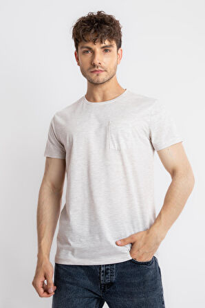 Adam Boxes O-Yaka Cepli T-shirt Bolsillo - Kahve Melanj