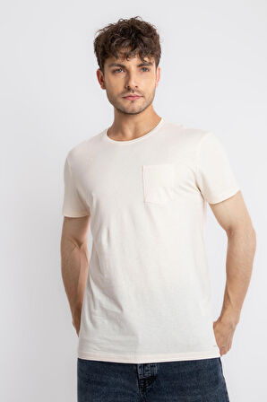 Adam Boxes O-Yaka Cepli T-shirt Bolsillo - Ham Pamuk