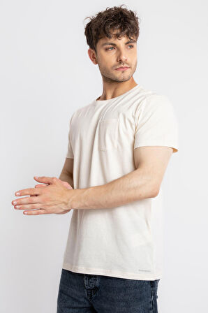 Adam Boxes O-Yaka Cepli T-shirt Bolsillo - Ham Pamuk