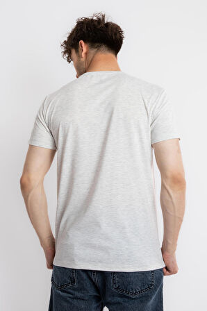 Adam Boxes O-Yaka Cepli T-shirt Bolsillo - Gri Melanj