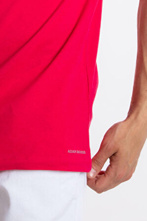 Adam Boxes O-Yaka Cepli T-shirt Bolsillo - Macenta