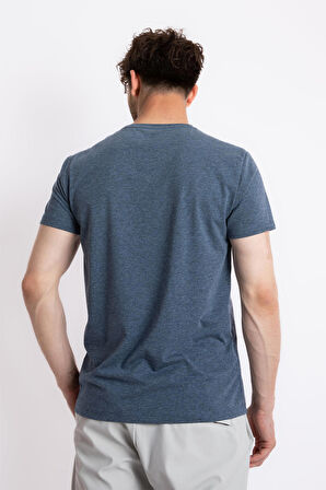 Adam Boxes O-Yaka Cepli T-shirt Bolsillo - Lacivert Melanj