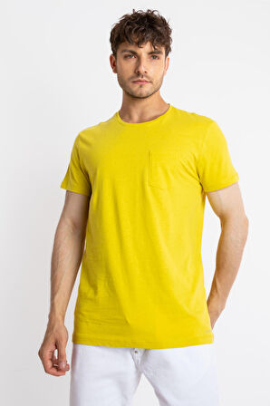 Adam Boxes O-Yaka Cepli T-shirt Bolsillo - Zeytin Yeşili