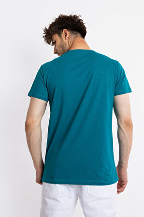 Adam Boxes O-Yaka Cepli T-shirt Bolsillo - Göl Yeşili