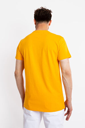 Adam Boxes O-Yaka Cepli T-shirt Bolsillo - Koyu Sarı