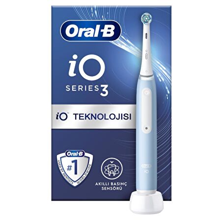 Oral-B IO 3  Mavi Elektrikli Diş Fırçası, 1 Diş Fırçası Başlığı, Braun Tasarımı