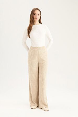 DeFacto Relax Fit Triko Pantolon Geniş Bol Paça Basic Düz Esnek Belli E2940AX24WNER13
