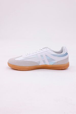 Dijital Baskı Unisex Beyaz-Mavi Sneaker Ayakkabı