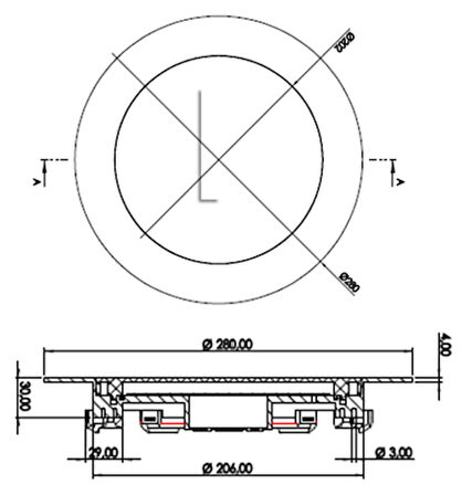 Cometepool  Antrasit Çerçeve Ultra Slim 4mm Günışığı Işık SMD Led Havuz Sıva Altı (Joker) Aydınlatma Lambası 40W-ToptancıyızBiz