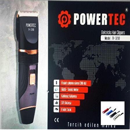 Powertec TR-3200 8 Başlıklı Kablosuz Kuru Saç-Sakal-Ense Çok Amaçlı Tıraş Makinesi 