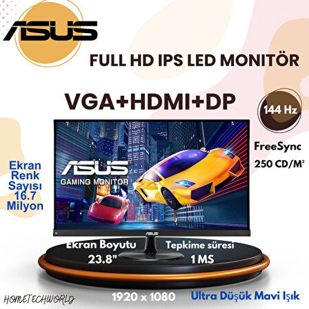 Asus 23.8" 1 MS 144 Hz VGA+HDMI+DP FreeSync Full HD IPS LED Monitör