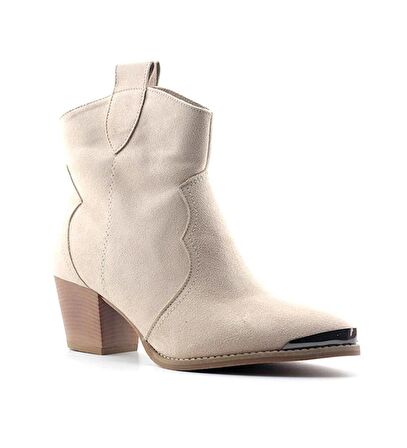 Pinecone 403 Kadın Canvas Topuklu Bot Bej Nubuk