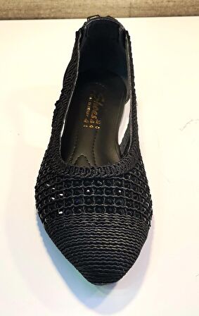 Swellsoft 230 Kadın Makrome Örgü Taşlı Babet