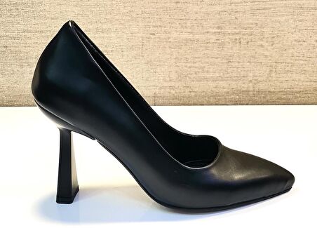 New Angel 721 Kadın Siyah Kadeh Ökçe Stiletto