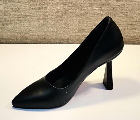 New Angel 721 Kadın Siyah Kadeh Ökçe Stiletto