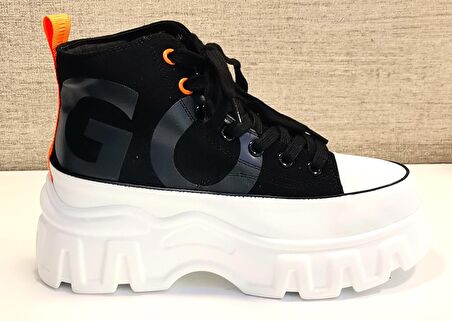 Guja 23k312-1 Kadın Kalın Taban Boğazlı Sneakers Ayakkabı Siyah