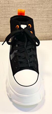Guja 23k312-1 Kadın Kalın Taban Boğazlı Sneakers Ayakkabı Siyah
