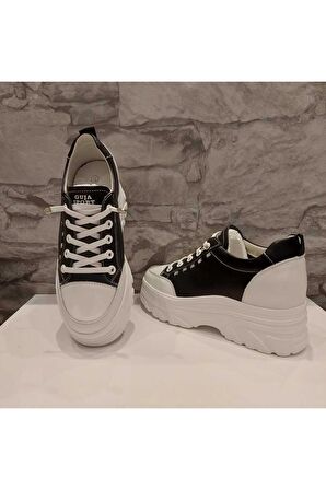 Guja 24y361 Kadın Kalın Taban Gizli Ökçe Sneaker Ayakkabı Siyah