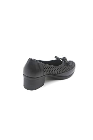 Castle Black 24556 Kadn Deri Comfort Ayakkabı Siyah