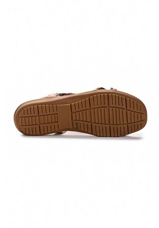 Guja 24y150-38 Kadın Taşlı Comfort Sandalet Bej