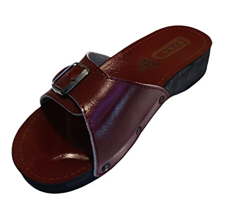 Esem 0209 Z 003 Kadın Tokalı Comfort Terlik Bordo