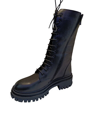 Castle Black 66684-1 Kadın Hakiki Deri Postal Bot Siyah