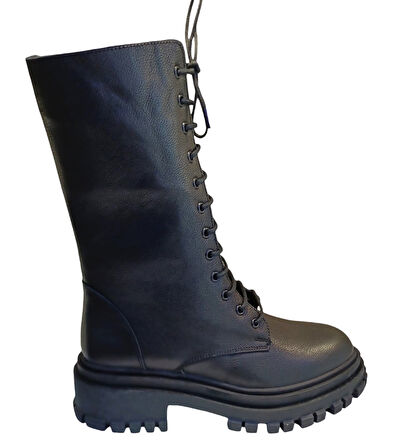 Castle Black 66684-1 Kadın Hakiki Deri Postal Bot Siyah