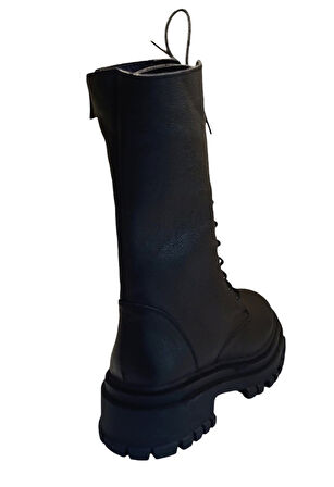 Castle Black 66684-1 Kadın Hakiki Deri Postal Bot Siyah