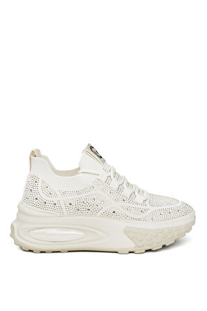 Guja 24k305-4 Kadın Taşlı Sneaker Ayakkabı Bej