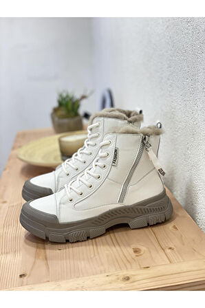 Guja 24k310-24 Kadın Hakiki Deri Spor Bot Bej