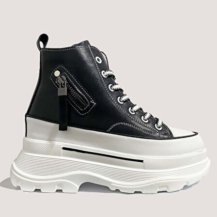 Guja 24k345-4 Kadın Casual Fermuarlı Bot Siyah
