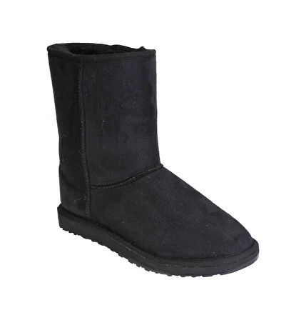 Tesas Orta Boy Kadın Peluşlu Bot Siyah