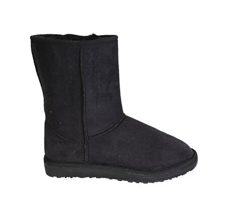 Tesas Orta Boy Kadın Peluşlu Bot Siyah