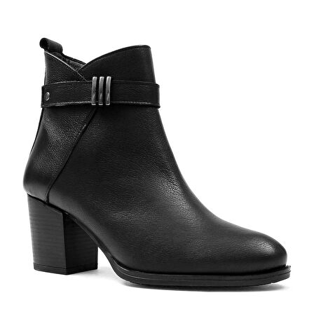 Castle Black 86608-1 Kadın Hakiki Deri Klasik Bot Siyah