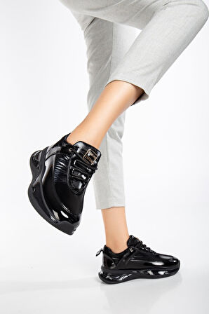 White Line Hayal07 Kadın Paraşüt Kumaş Sneaker Ayakkabı Siyah