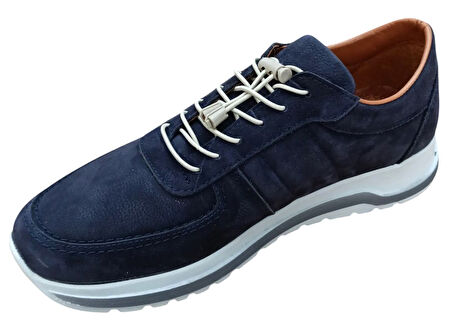 R&yıl 2926 Erkek Hakiki Deri Casual Poli Taban Ayakkabı Nubuk Lacivert