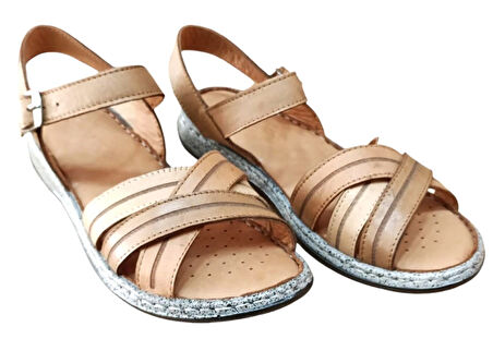 Castle Black 22382 Kadın Hakiki Deri Comfort Sandalet Taba
