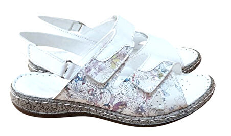 Castle Black 22383 Kadın Hakiki Deri Comfort Sandalet Beyaz