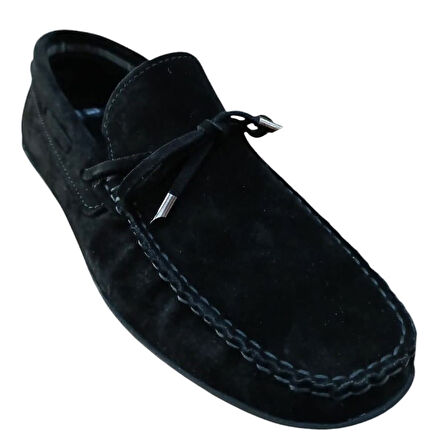 Castle Black 42705 Erkek Hakiki Deri Loafer Ayakkabı Nubuk Siyah
