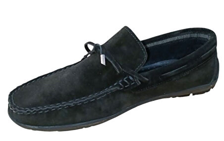 Castle Black 42705 Erkek Hakiki Deri Loafer Ayakkabı Nubuk Siyah